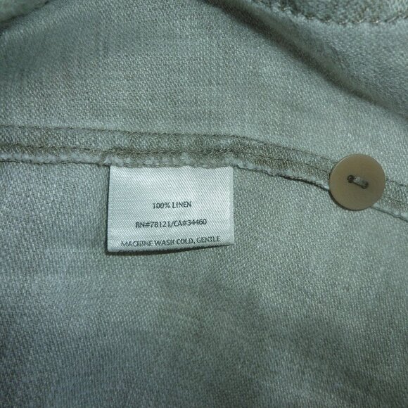 Eileen Fisher Chambray 100% Linen Dove Gray Button Front Jacket Large EUC - Picture 6 of 8